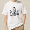 Minimalist Line Art of Oasis Performing Retro Britpop Band T-Shirt