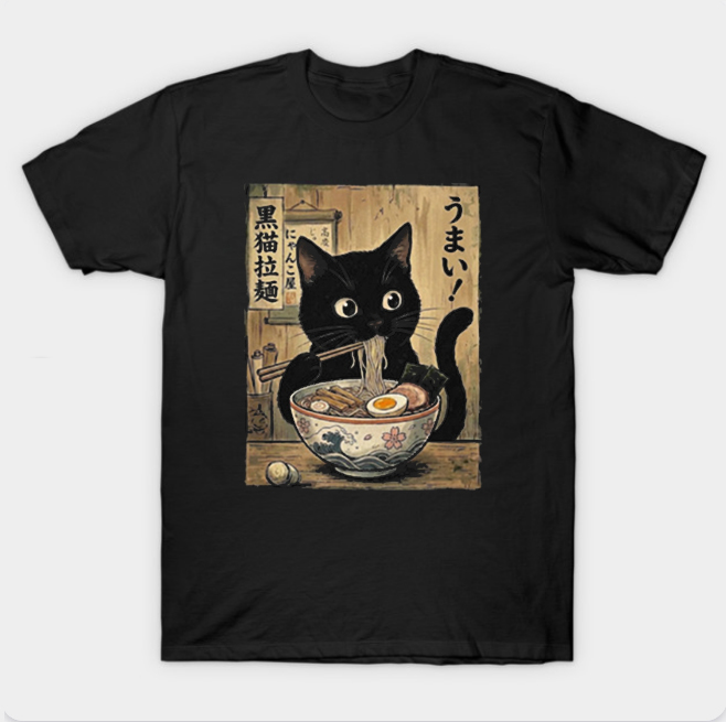 Kawaii Ramen Cat T-Shirt